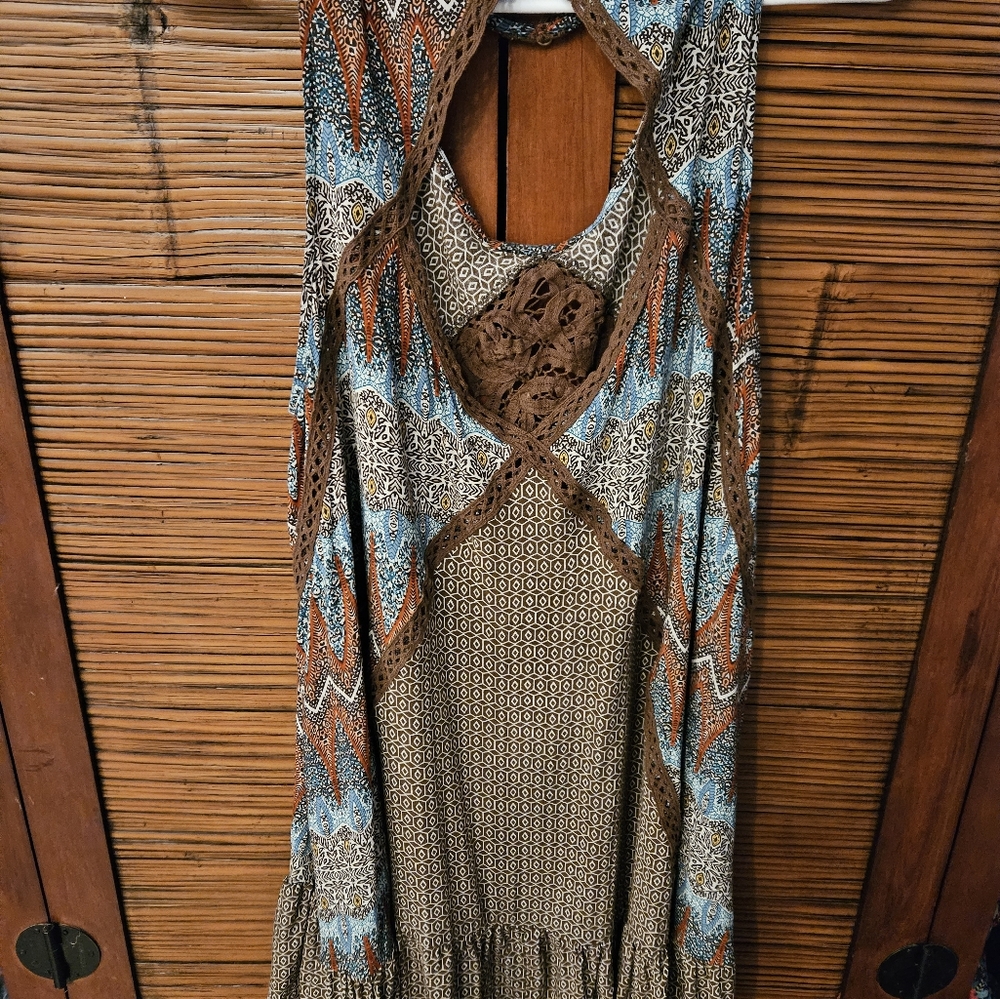 Umgee Boho Swing Dress, Size L - Picture 2 of 5